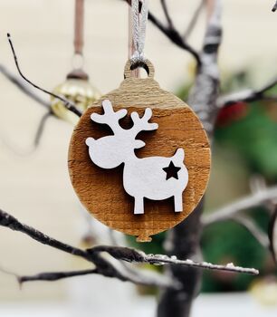 Christmas Decoration 2024 Reindeer Eco Wooden Reclaimed, 3 of 5