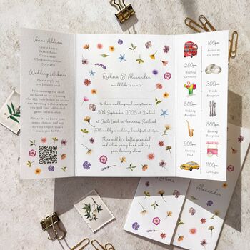 Pressed Wildflowers Wedding Invitation Suite, 2 of 12