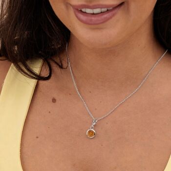 Sterling Silver Yellow Lightning Resin Charm Necklace, 3 of 6