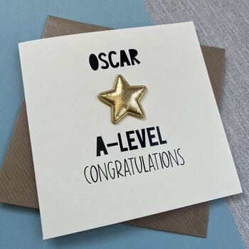 Personalised Name A Level Congratulations Card, 3 of 3