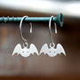 Bat Dangle Earrings In Sterling Silver, thumbnail 4 of 5