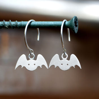 Bat Dangle Earrings In Sterling Silver, 4 of 5
