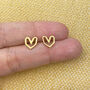 Heart Shaped Gold Plated Earrings, thumbnail 2 of 3