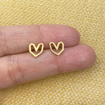 Heart Shaped Gold Plated Earrings, 2 of 3