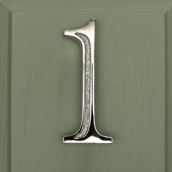 Premium Floating Engraved House Numbers In Nickel Finish, 5 of 12