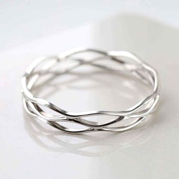 Sterling Silver Lattice Bangle, 4 of 8