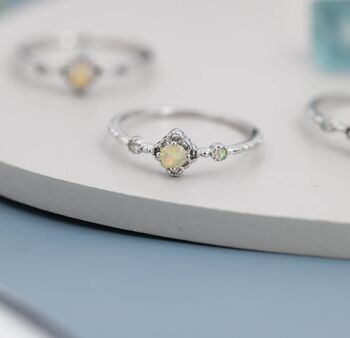 Natural Opal Ring In Sterling Silver, 4 of 11