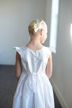 First Communion Dress In Pure Silk Or Flower Girl Dress, 2 of 4