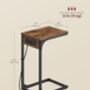 C Shaped Side Table Charging Station Desk, thumbnail 2 of 6