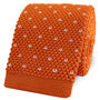 Men's Square End Knitted Tie With Dots | Orange, thumbnail 1 of 5