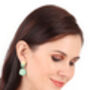 Maya Earrings, Green, thumbnail 3 of 4