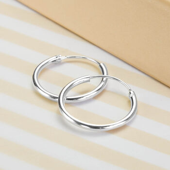 Sterling Silver 20mm Hoop Earrings, 3 of 4