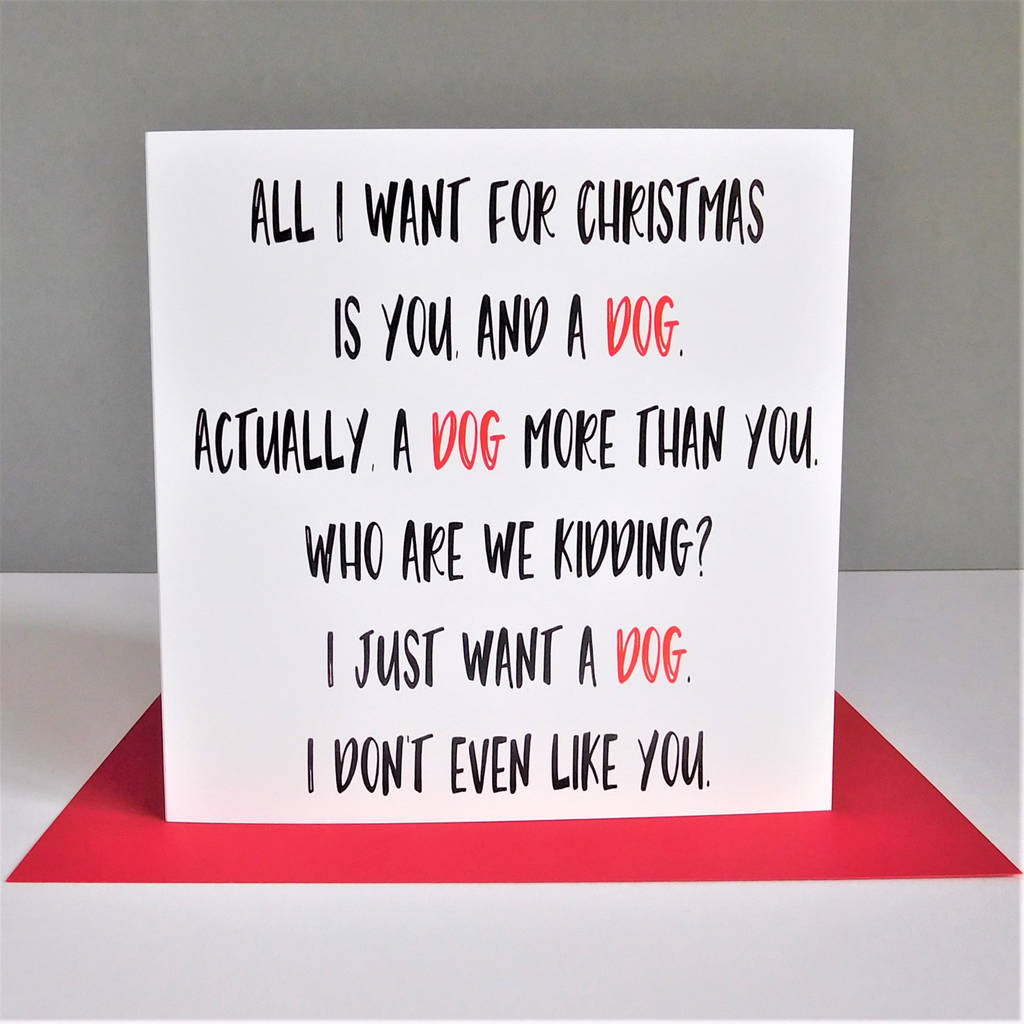 funny dog christmas card by the new witty | notonthehighstreet.com