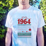 Personalised 60th Birthday Gift 1964 T Shirt, thumbnail 2 of 12