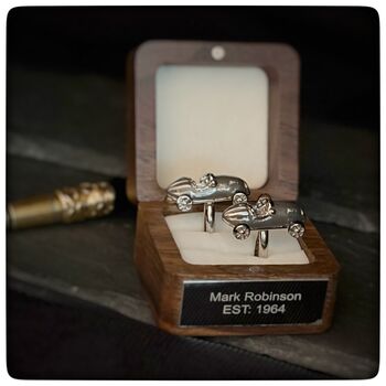 Personalised Retro F1 Motor Racing Cufflinks, 8 of 9