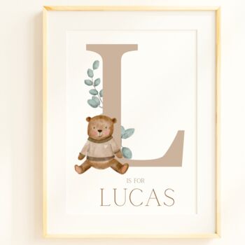 Neutral Baby Bear Gift Set With Personalised Card, 7 of 7