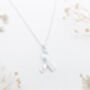 Sterling Silver Awareness Ribbon Necklace With Cubic Zirconia's, thumbnail 2 of 6