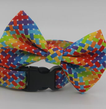 Geometric Rainbow Dog Bow Tie, 4 of 5