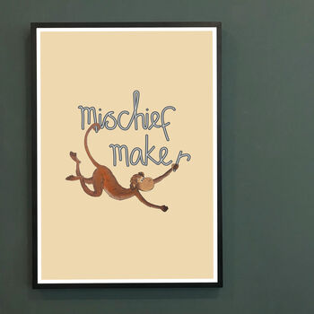 Kids Mischief Maker Cheeky Monkey Nursery Print, 3 of 7