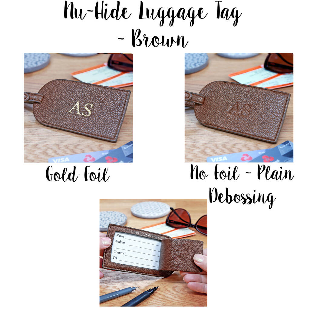 Personalised Debossed Faux Leather Luggage Tag By Duncan Stewart