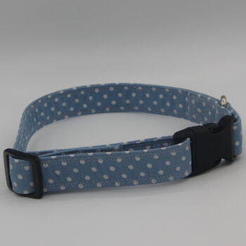 Light Blue Polkadot Dog Collar, 4 of 12