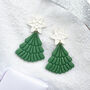 Christmas Tree Polymer Clay Earrings, thumbnail 3 of 6