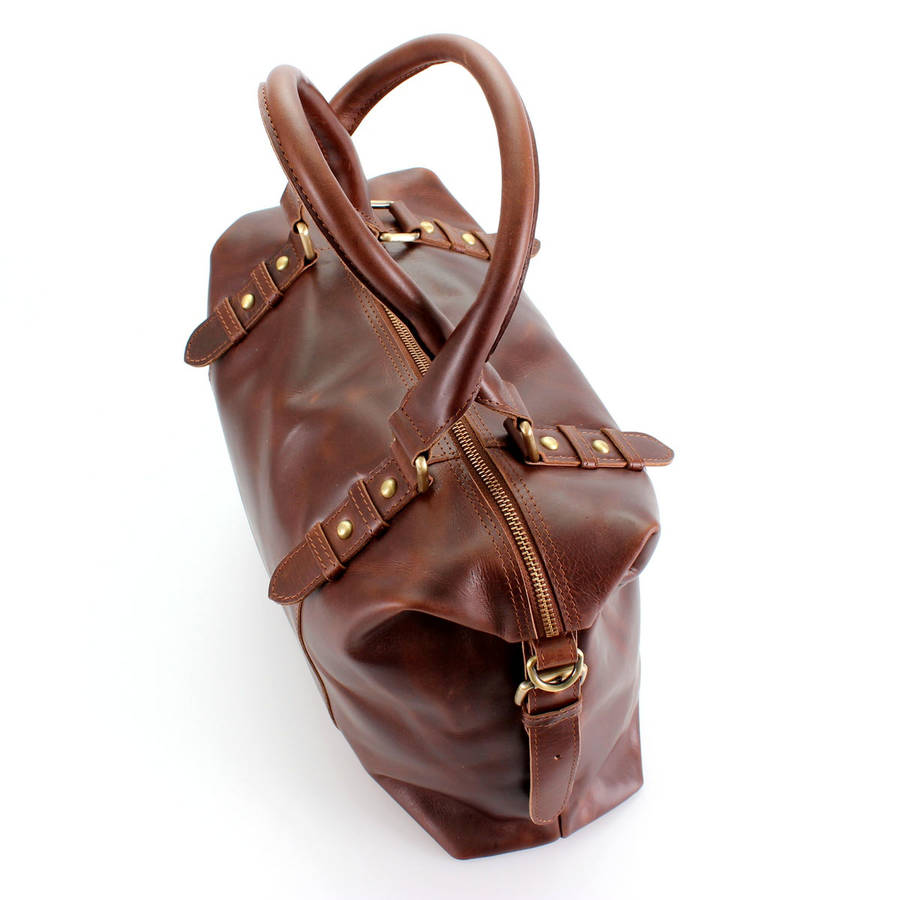 Brown Leather Barrel Handbag By The Leather Store | notonthehighstreet.com