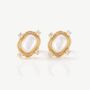 Gold Pearl Oval Stud Earrings, Women's Jewellery, thumbnail 2 of 3