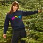 Neon Rainbow Ho Ho Ho Christmas Sweatshirt Jumper, thumbnail 1 of 6