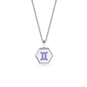 Zodiac Silver Glowing Pendant Necklace With Uv Keyring Torch, 5 of 12