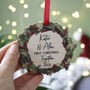 First Christmas Together Wreath Hanging Decoration, thumbnail 4 of 5