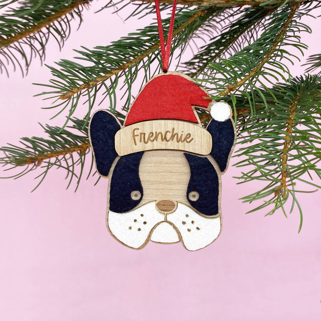 Personalised French Bulldog Christmas Tree Decoration, 1 of 2
