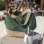 Personalised Canvas And Jute Beach Tote Bag, thumbnail 1 of 9