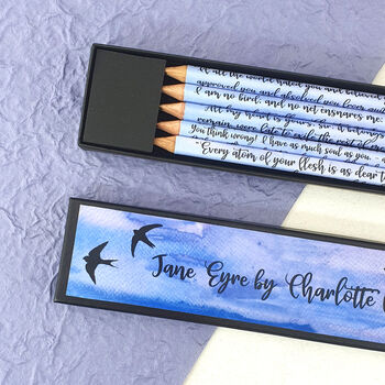 Personalised Jane Eyre Quote Pencils, 3 of 6