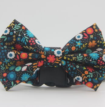 Multicoloured Floral Dog Bow Tie, 6 of 8