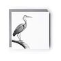 Heron Bird – Hand Drawn Nature Greeting Card Illustration, thumbnail 2 of 6