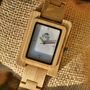 Coral White Face Bamboo Watch With Bamboo Strap, thumbnail 1 of 7