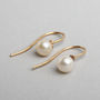 Pearl And Gold Nugget Hook Earrings, thumbnail 2 of 3