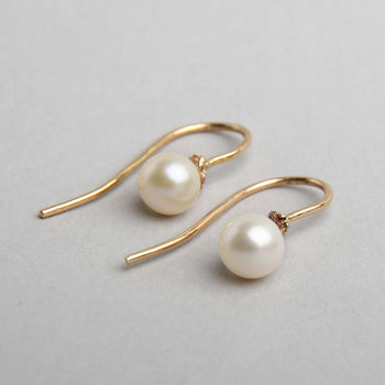 Pearl And Gold Nugget Hook Earrings, 2 of 3