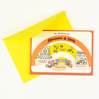 Retro Style Wedding Venue Illustration Stationery, 2 of 6