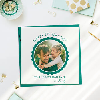 Personalised Fathers Day Scalloped Circle Photo Card, 2 of 4