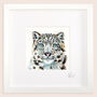 Inky Snow Leopard Illustration Print Supporting Conservation, thumbnail 7 of 8