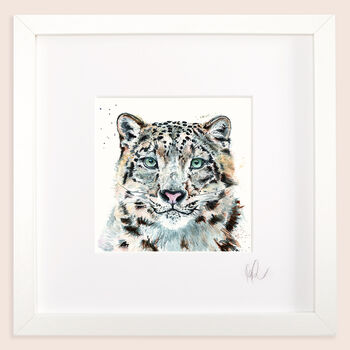 Inky Snow Leopard Illustration Print Supporting Conservation, 7 of 8