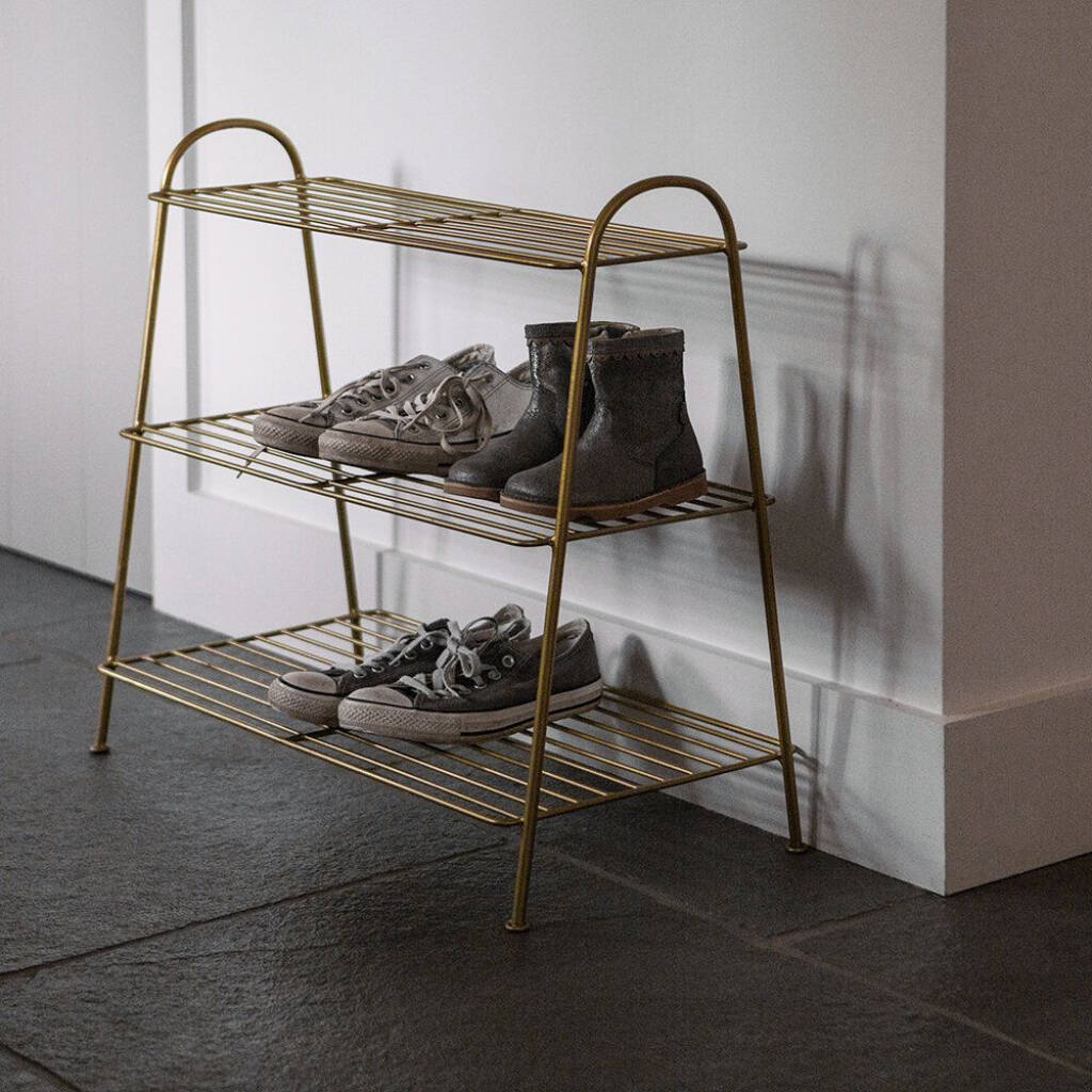 Vintage Brass Shoe Rack By Posh Totty Designs Interiors