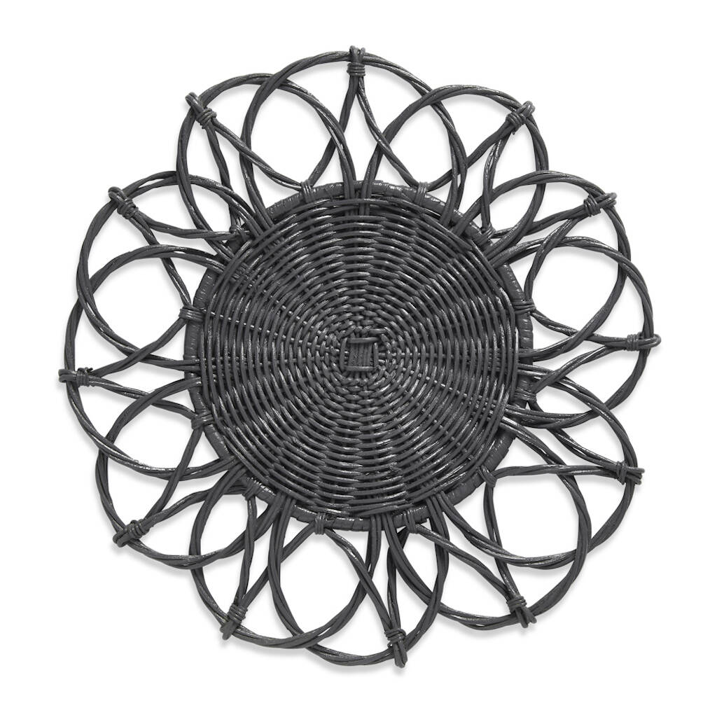 Dhalia Dark Grey Wicker Placemat Set Of Two By Duchess & Butler