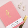 Seahorse Hardback Notebook In Dusty Pink Fabric, thumbnail 3 of 8