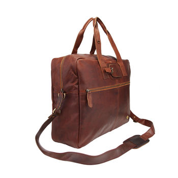 Personalised Leather Classic Holdall In Brown Or Black, 5 of 12