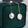 Coin Baroque Pearl Necklace In Sterling Silver, thumbnail 7 of 11