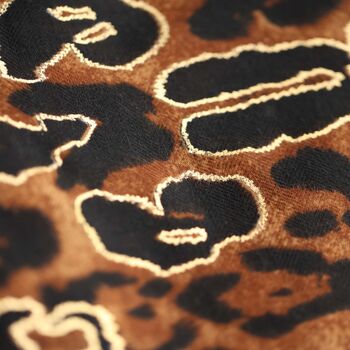 Personalised Leopard Spot Gold Foil Print Scarf, 3 of 12