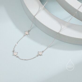 Starburst Cz Necklace In Sterling Silver, 2 of 9